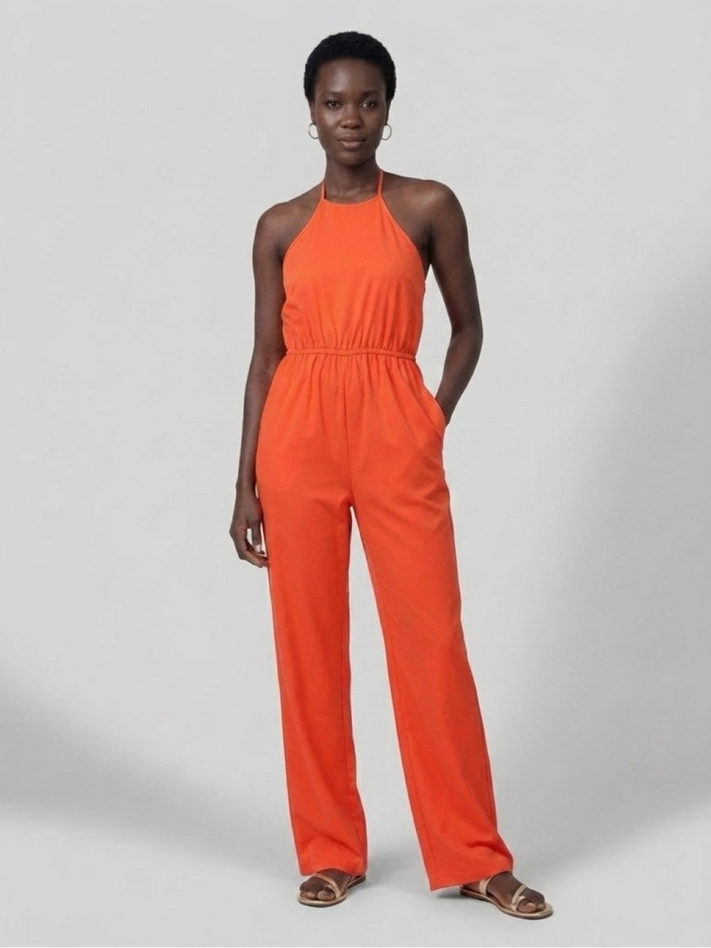 Women's Halter Jumpsuit with Pockets